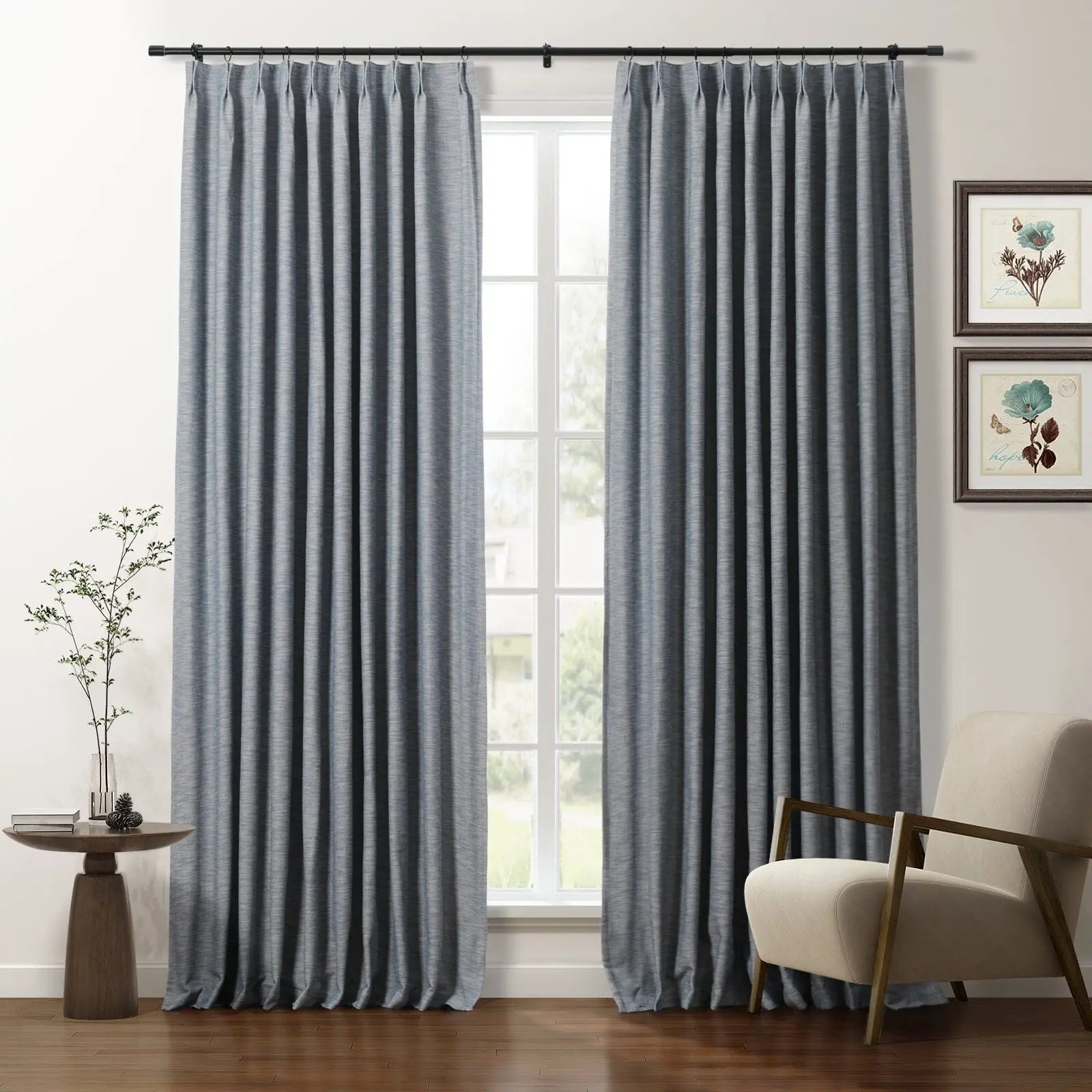 Cloe cotton blend pleated drapery for stylish insulated room design