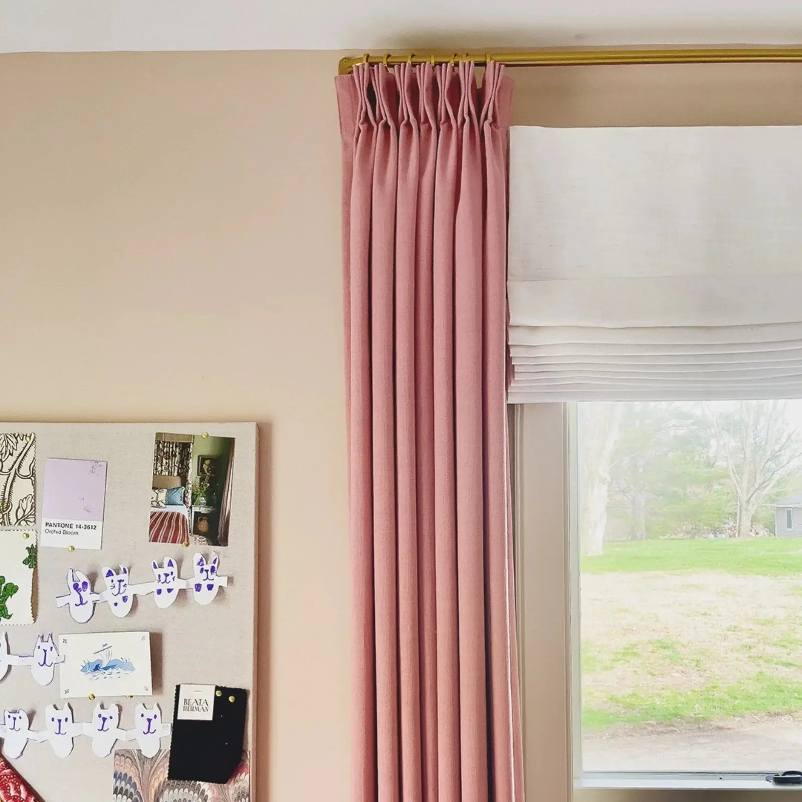 Isabella heavyweight cotton pleated drapery for elegant insulated interiors