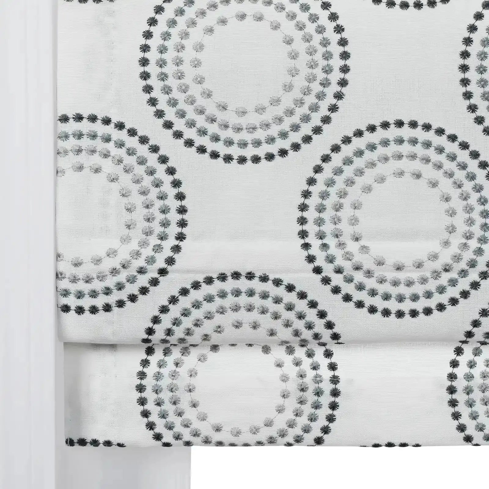 Linnea Linen Cotton Embroidered Roman Shade Cordless -TWOPAGES