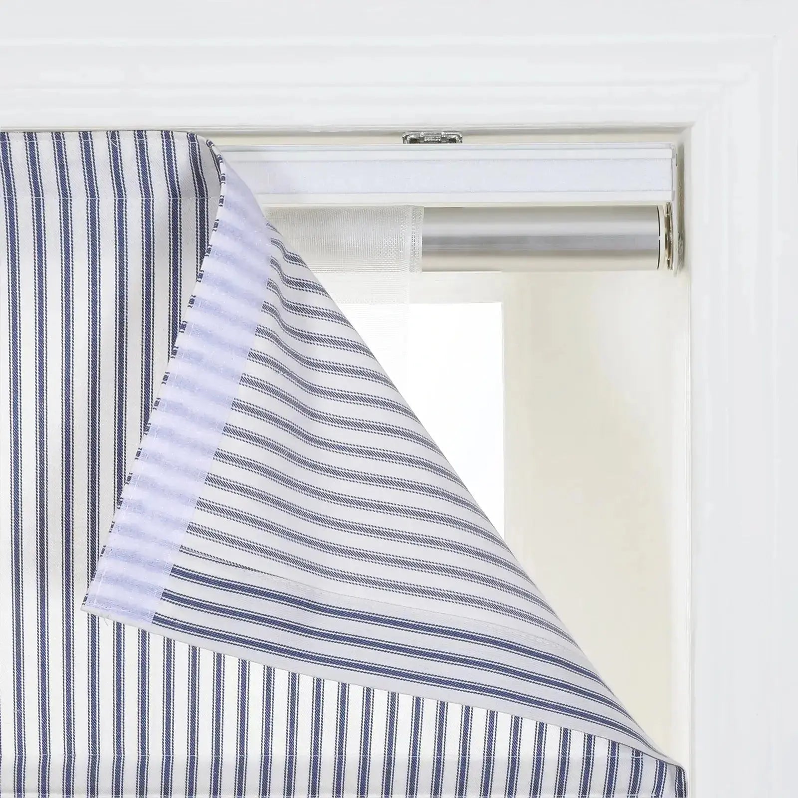 Jana Cordless Roman Shades 100% Cotton Striped -TWOPAGES