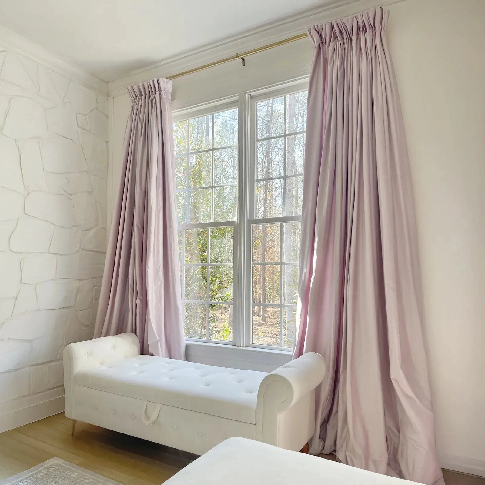 Luster velvet drapery pleated for elegant insulated room style