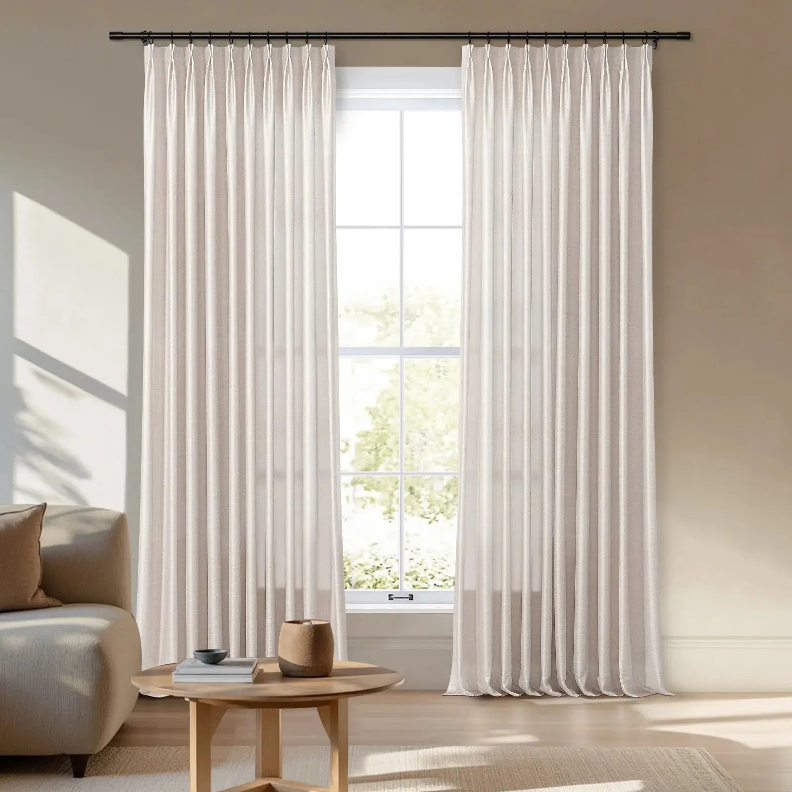 Luster velvet drapery pleated for elegant insulated room style