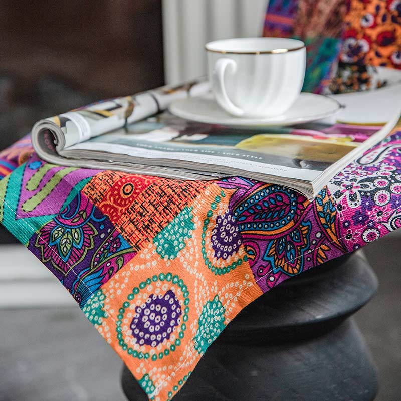 Colorful Boho Cotton Linen Window Curtains