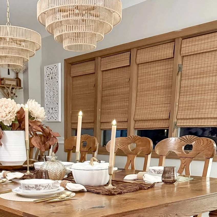 Sybil Bamboo Roman Shade Cordless- -TWOPAGES CURTAINS