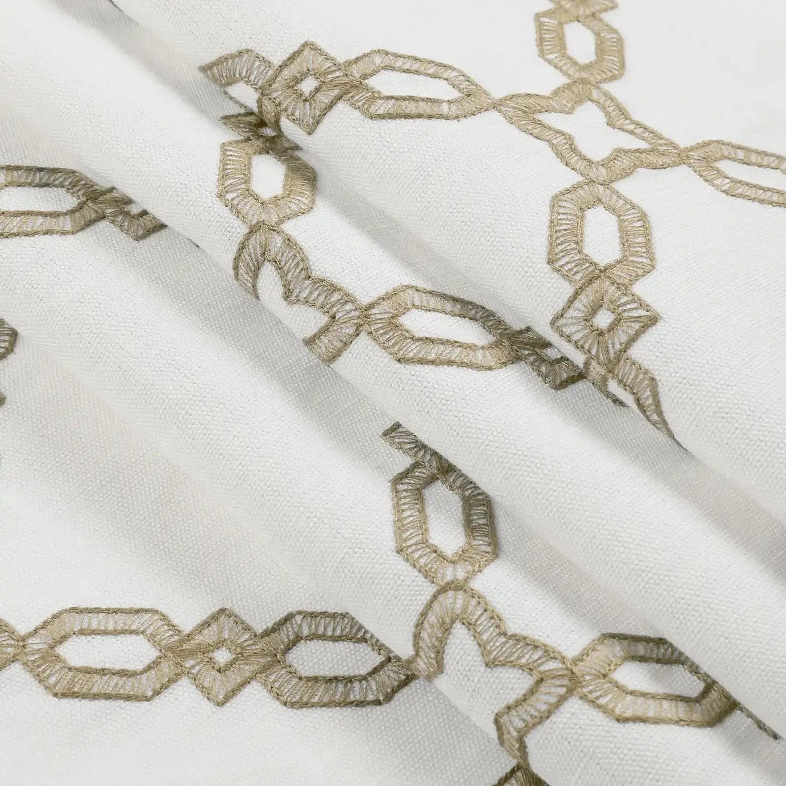 linen cotton embroidered pleated drapery for elegant insulated style