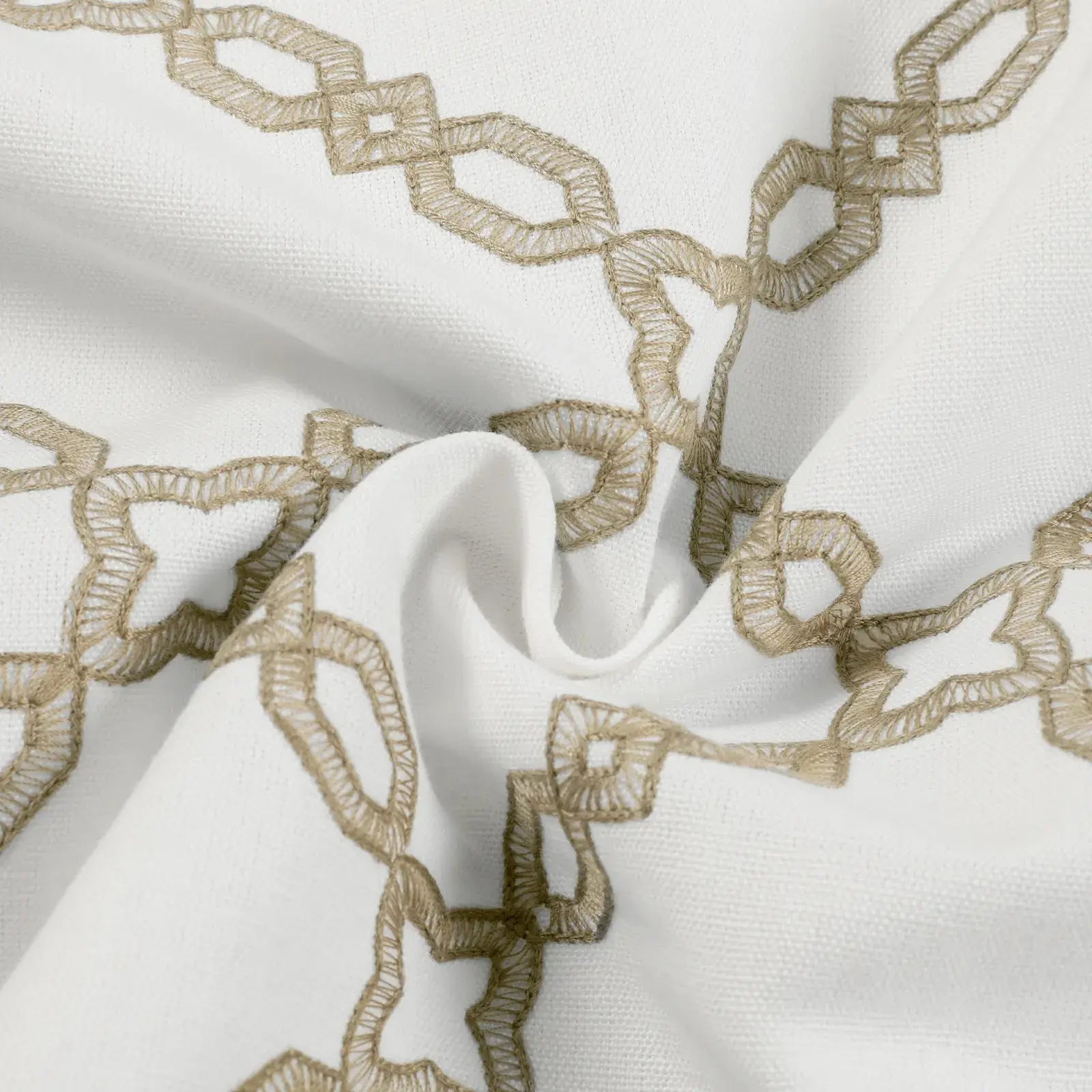 linen cotton embroidered pleated drapery for elegant insulated style