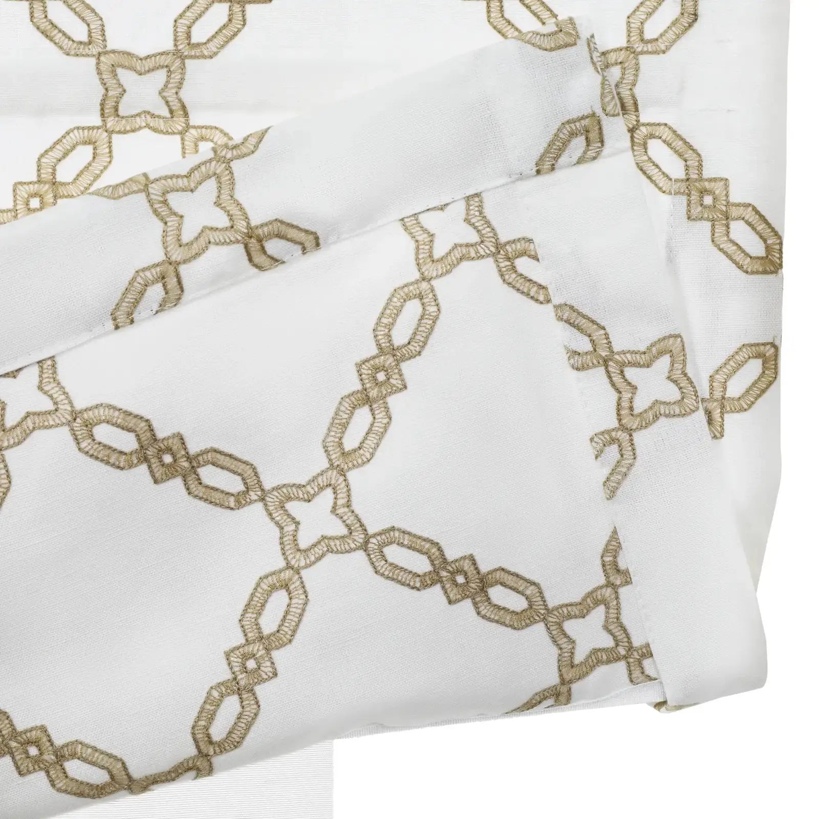 Linnea Linen Cotton Embroidered Roman Shade Cordless -TWOPAGES