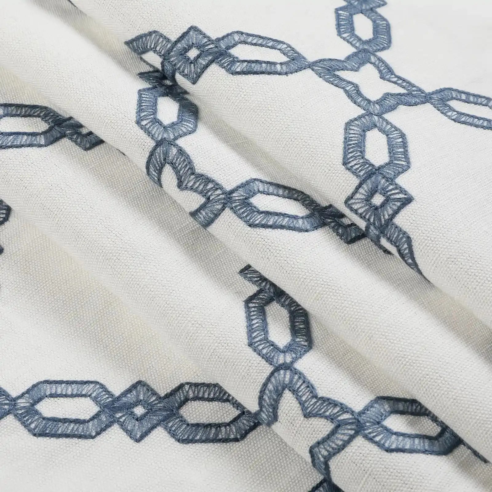 linen cotton embroidered pleated drapery for elegant insulated style