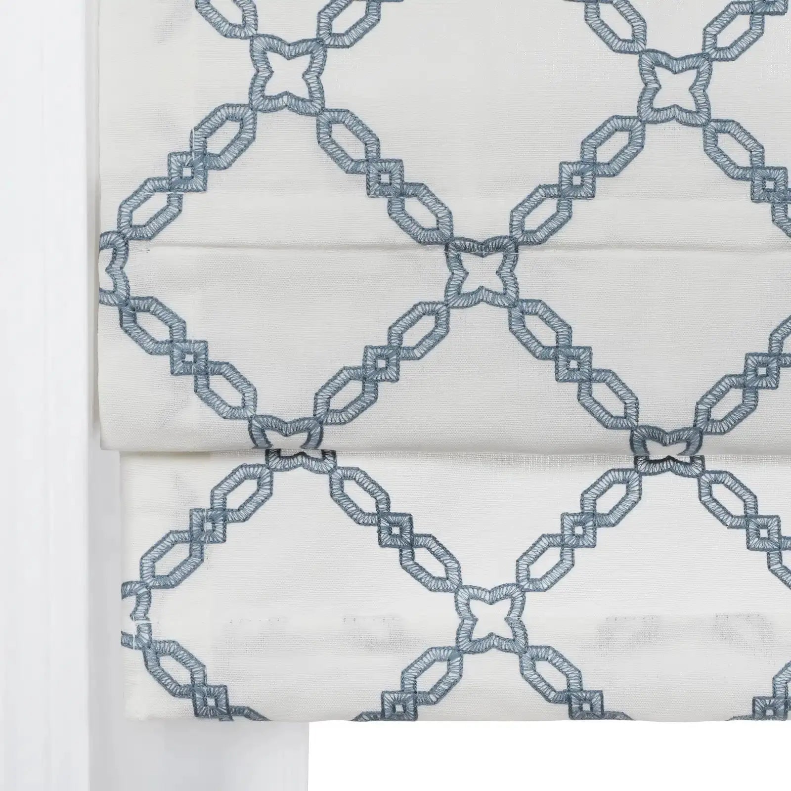 Linnea Linen Cotton Embroidered Roman Shade Cordless -TWOPAGES