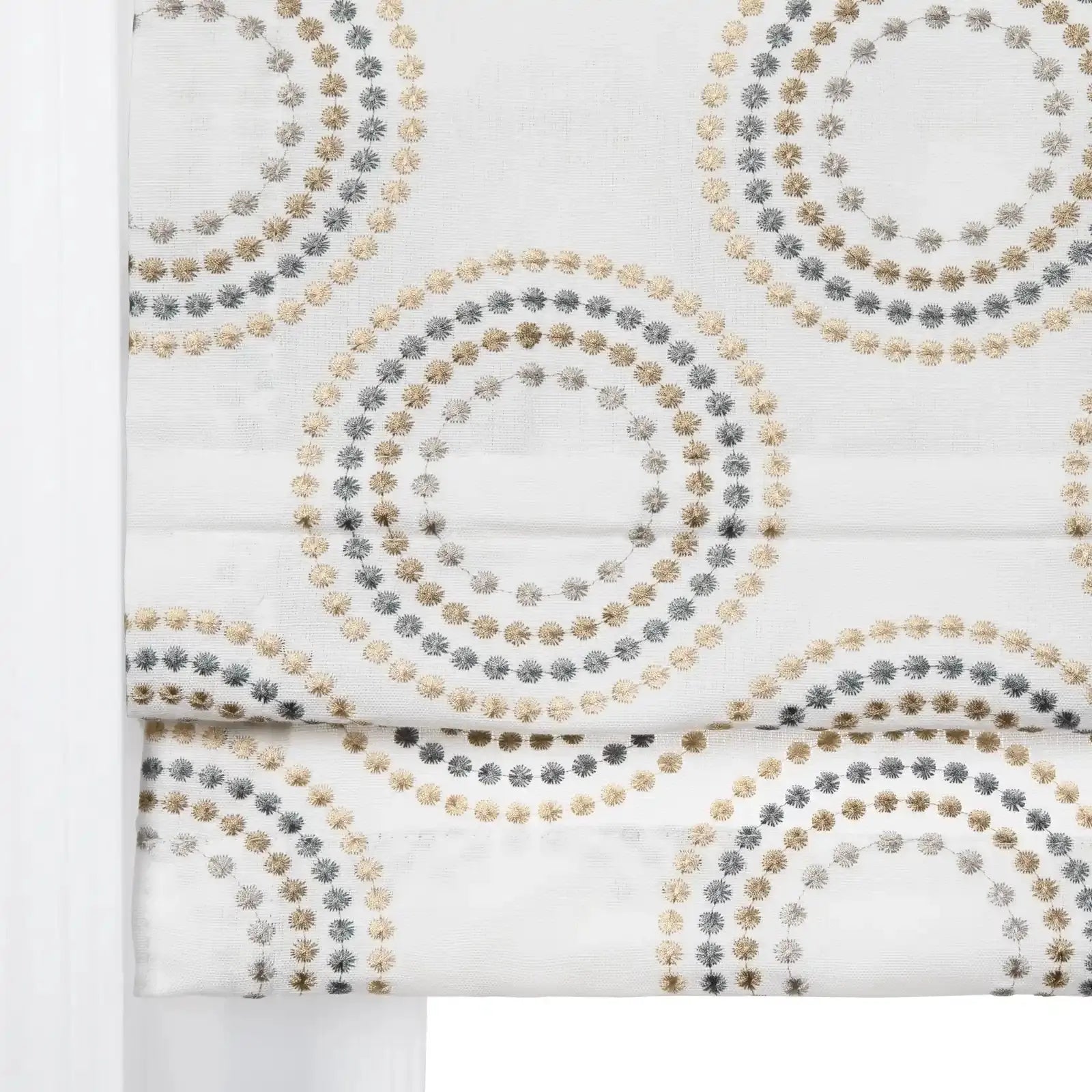 Linnea Linen Cotton Embroidered Roman Shade Cordless -TWOPAGES