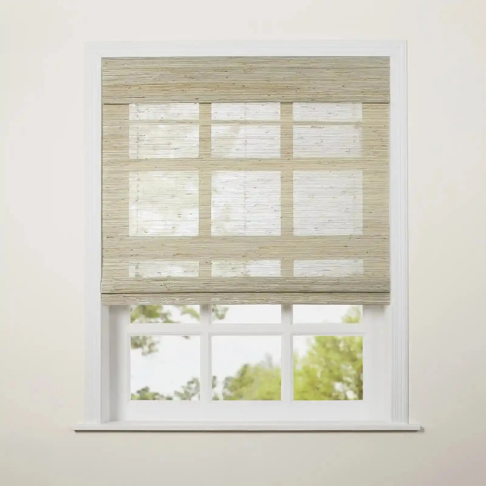 Rae Natural Ramie Flax Woven Wood Shades - Series C -TWOPAGES CURTAINS