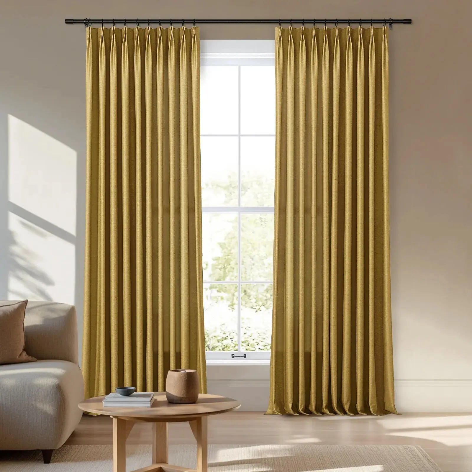 Veda Luster Cotton Velvet Drapery Pleated -TWOPAGES