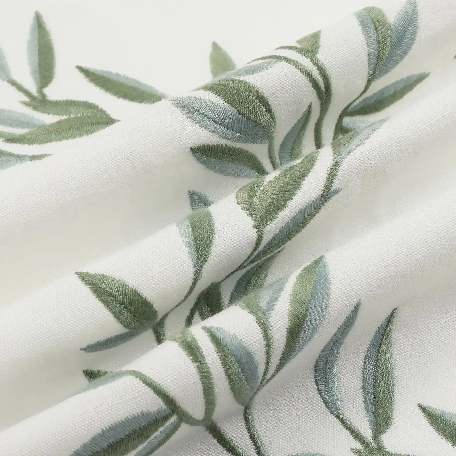 linen cotton embroidered pleated drapery for elegant insulated style