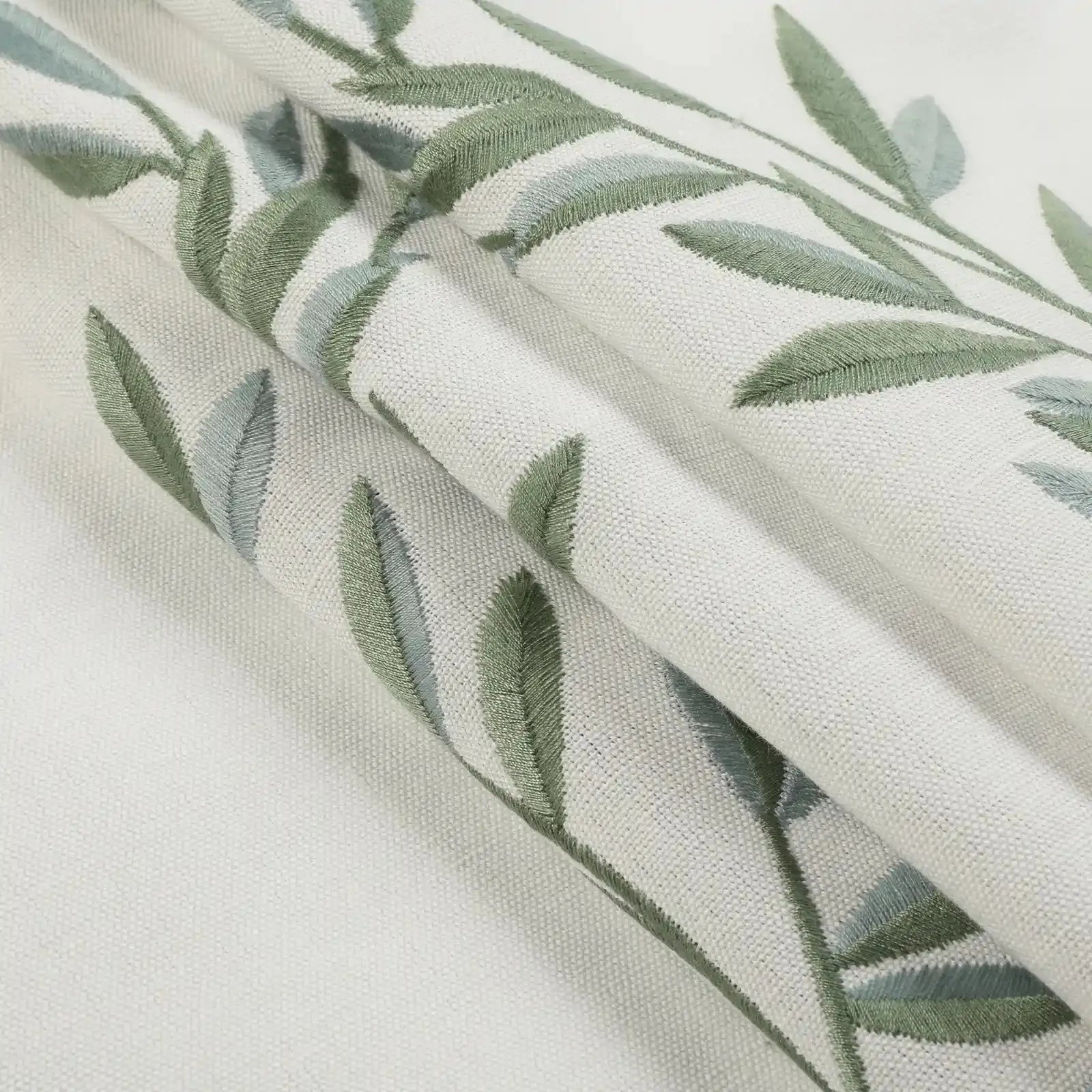 linen cotton embroidered pleated drapery for elegant insulated style