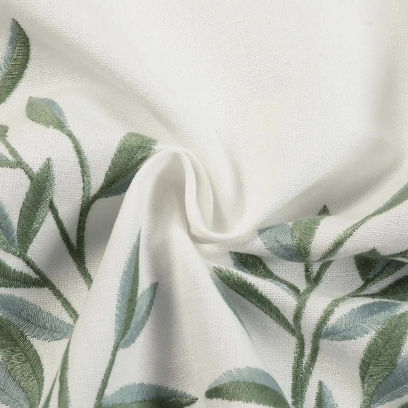 linen cotton embroidered pleated drapery for elegant insulated style