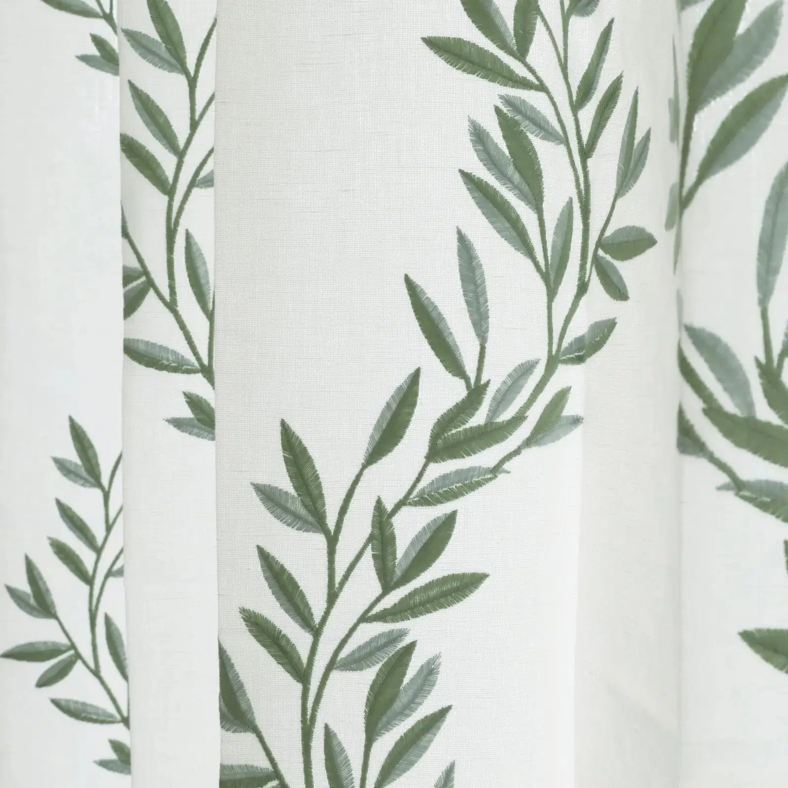 linen cotton embroidered pleated drapery for elegant insulated style