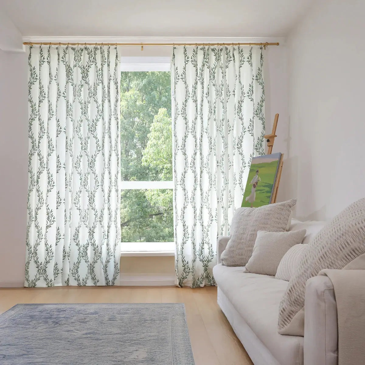 linen cotton embroidered pleated drapery for elegant insulated style