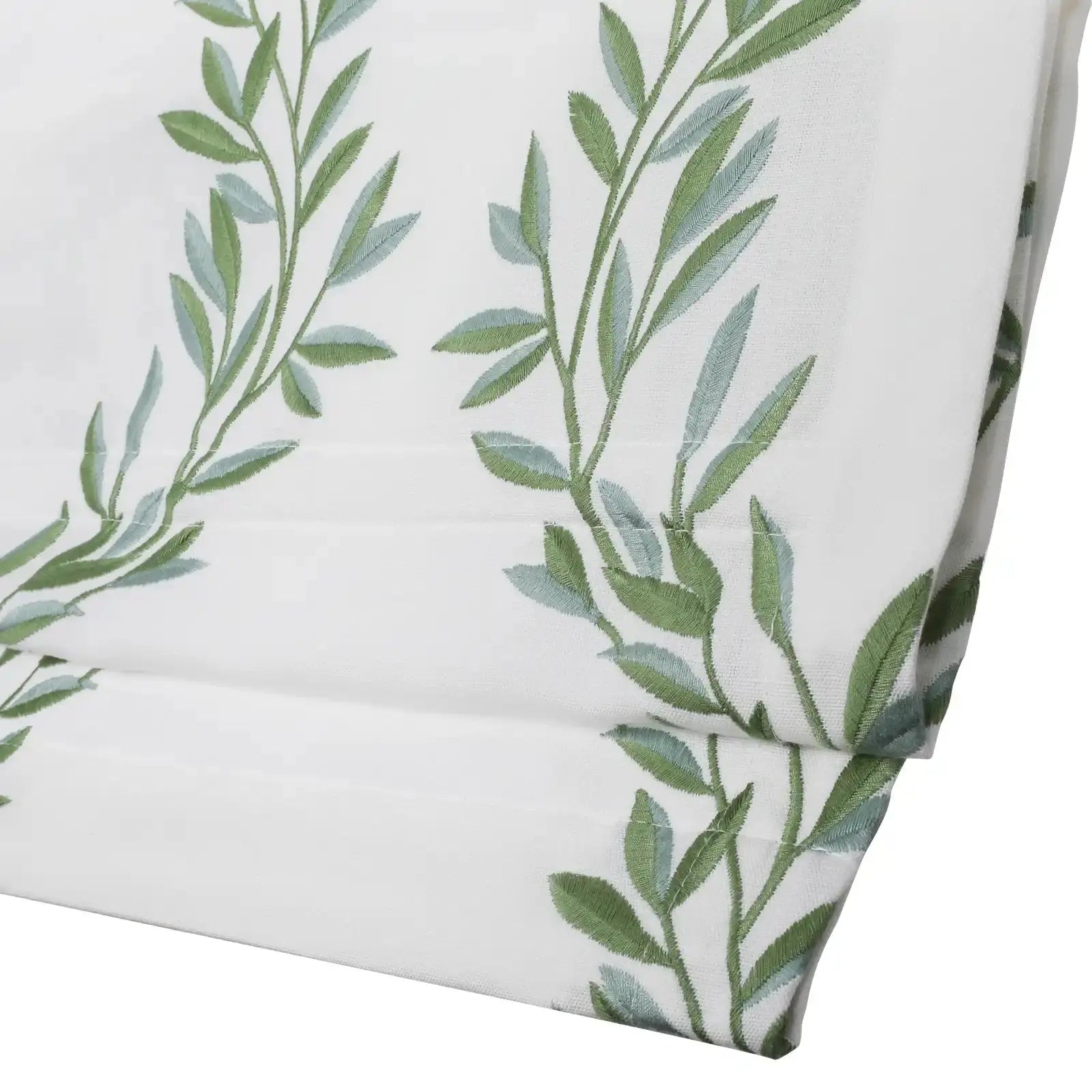 Linnea Linen Cotton Embroidered Roman Shade Cordless -TWOPAGES