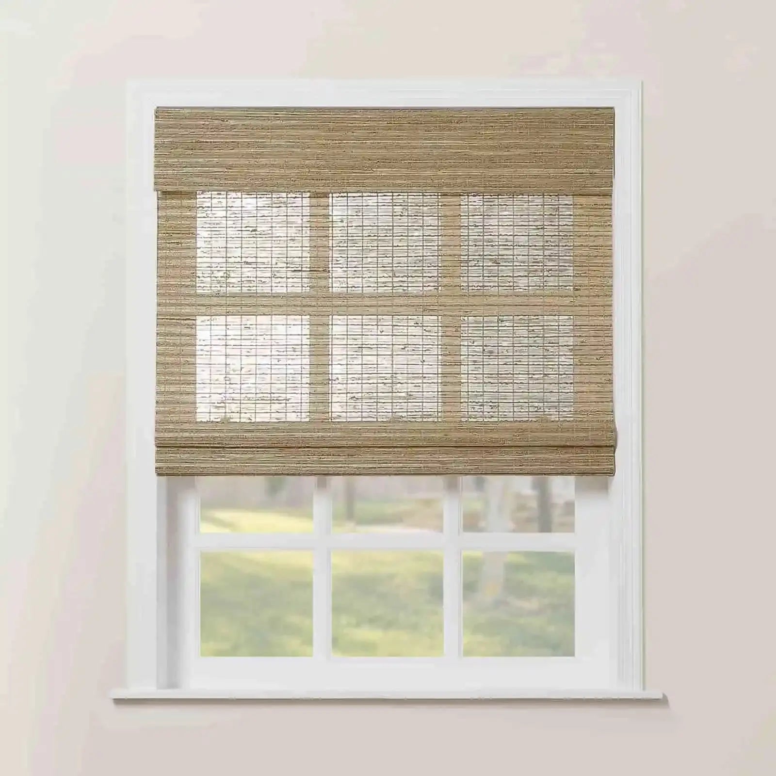 Rae Natural Ramie Flax Woven Wood Shades - Series C -TWOPAGES CURTAINS