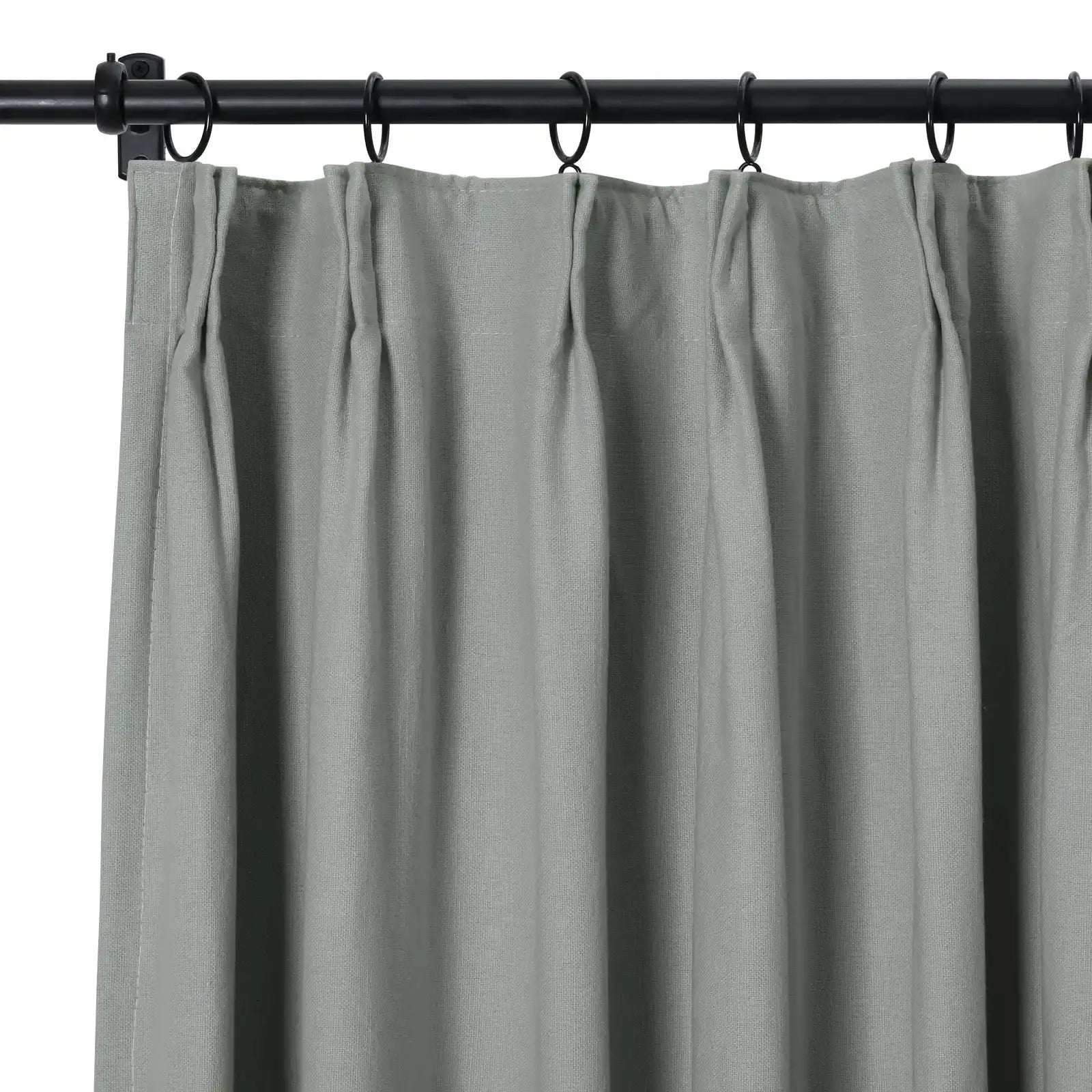 Broad 100 percent cotton plain weave pleated drapery for elegant insulated interiors