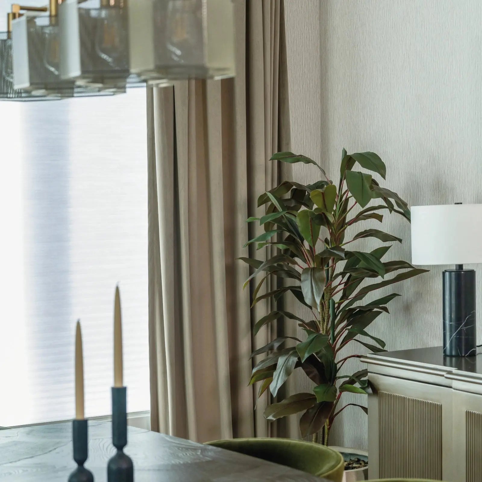 Birkin velvet pleated drapery for elegant insulated room style