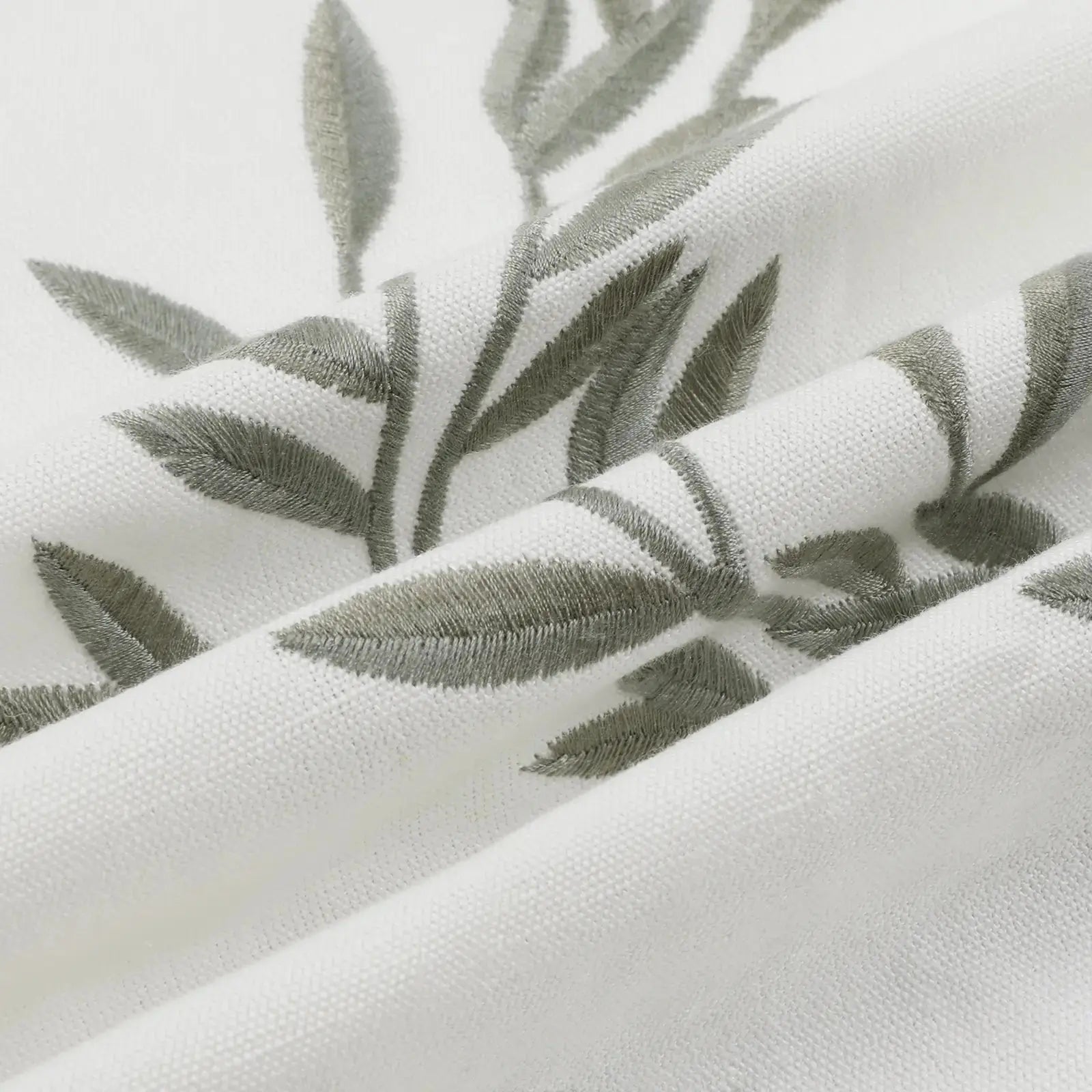 linen cotton embroidered pleated drapery for elegant insulated style