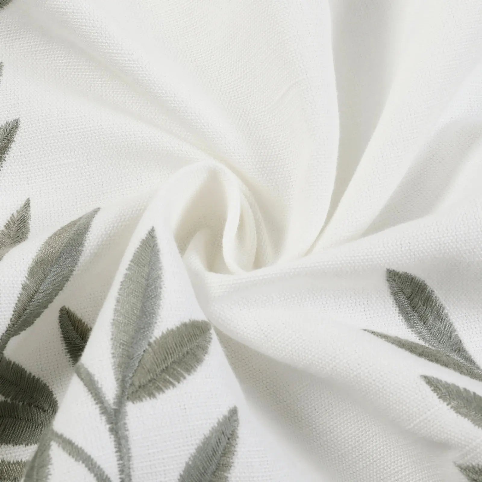 linen cotton embroidered pleated drapery for elegant insulated style