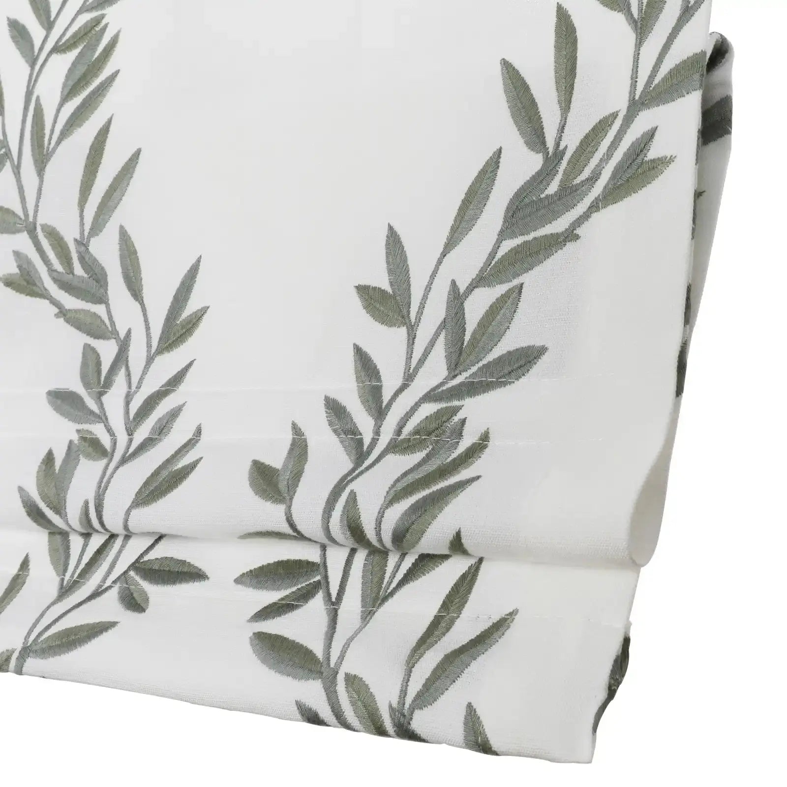 Linnea Linen Cotton Embroidered Roman Shade Cordless -TWOPAGES