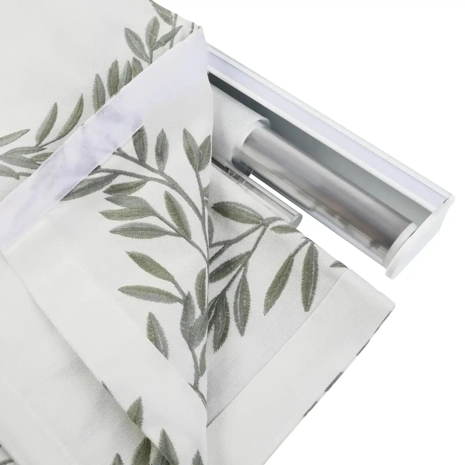 Linnea Linen Cotton Embroidered Roman Shade Cordless -TWOPAGES