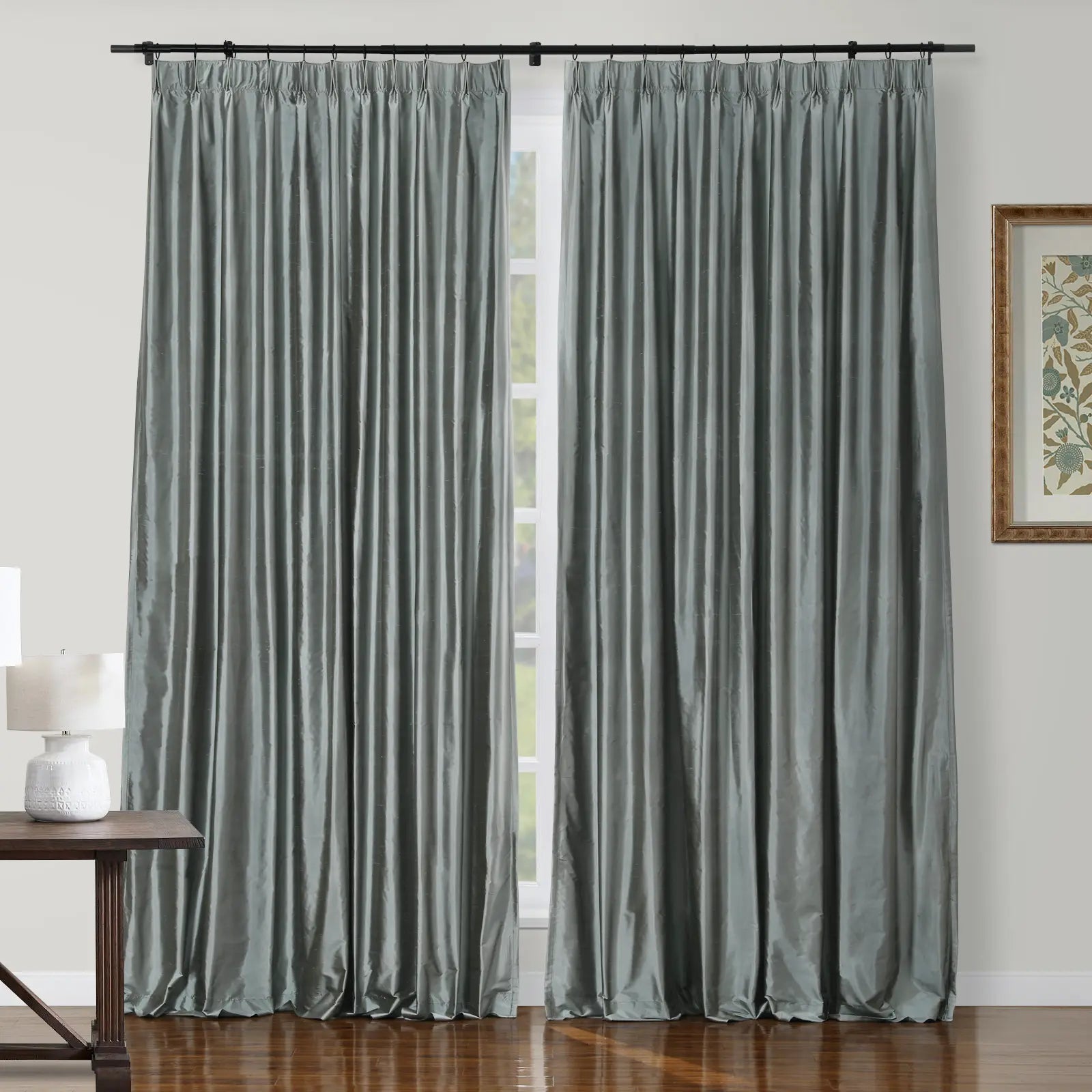 Selman Dupioni Silk Drapery Pleated TWOPAGES