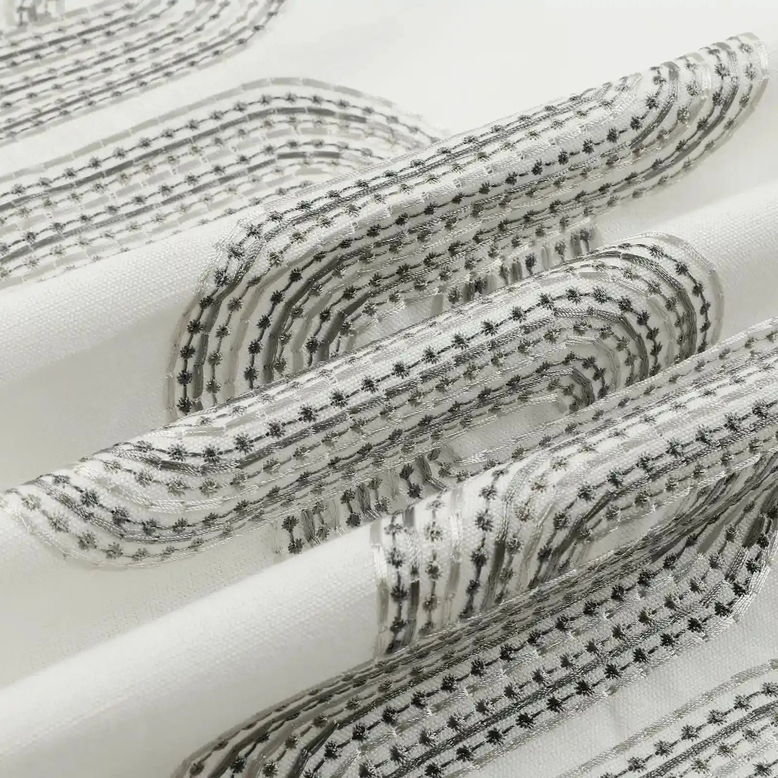 linen cotton embroidered pleated drapery for elegant insulated style