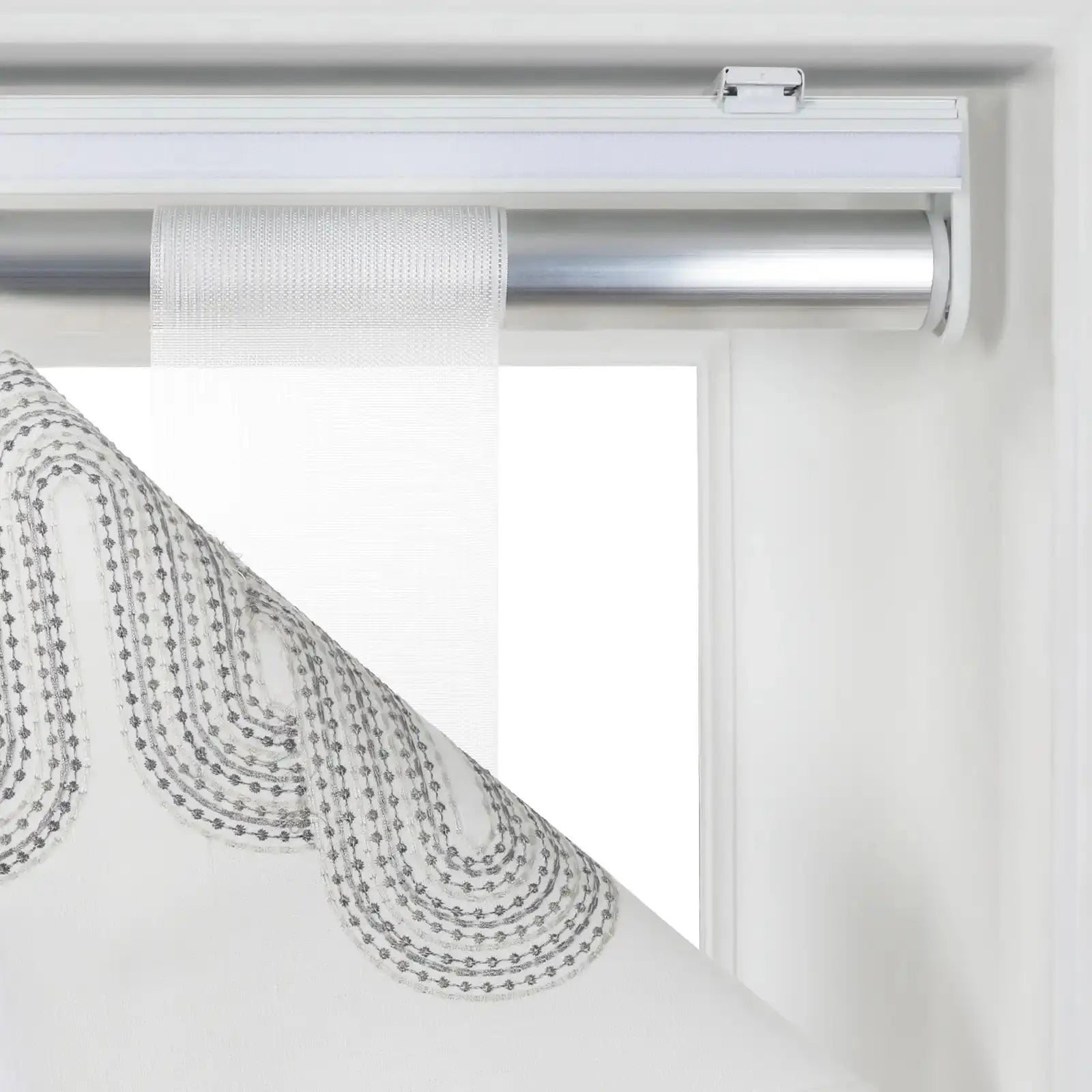 Linnea Linen Cotton Embroidered Roman Shade Cordless -TWOPAGES