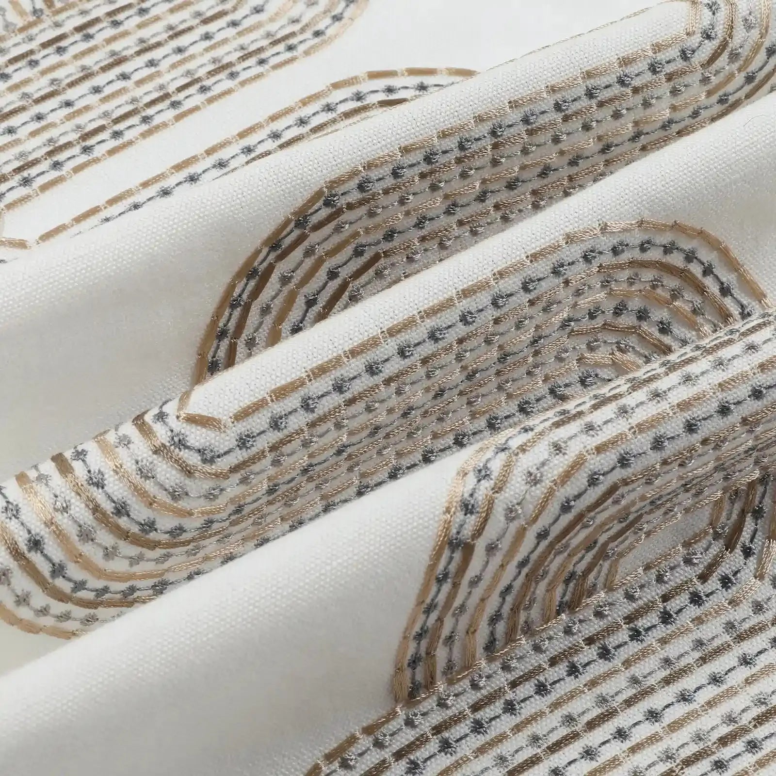 linen cotton embroidered pleated drapery for elegant insulated style