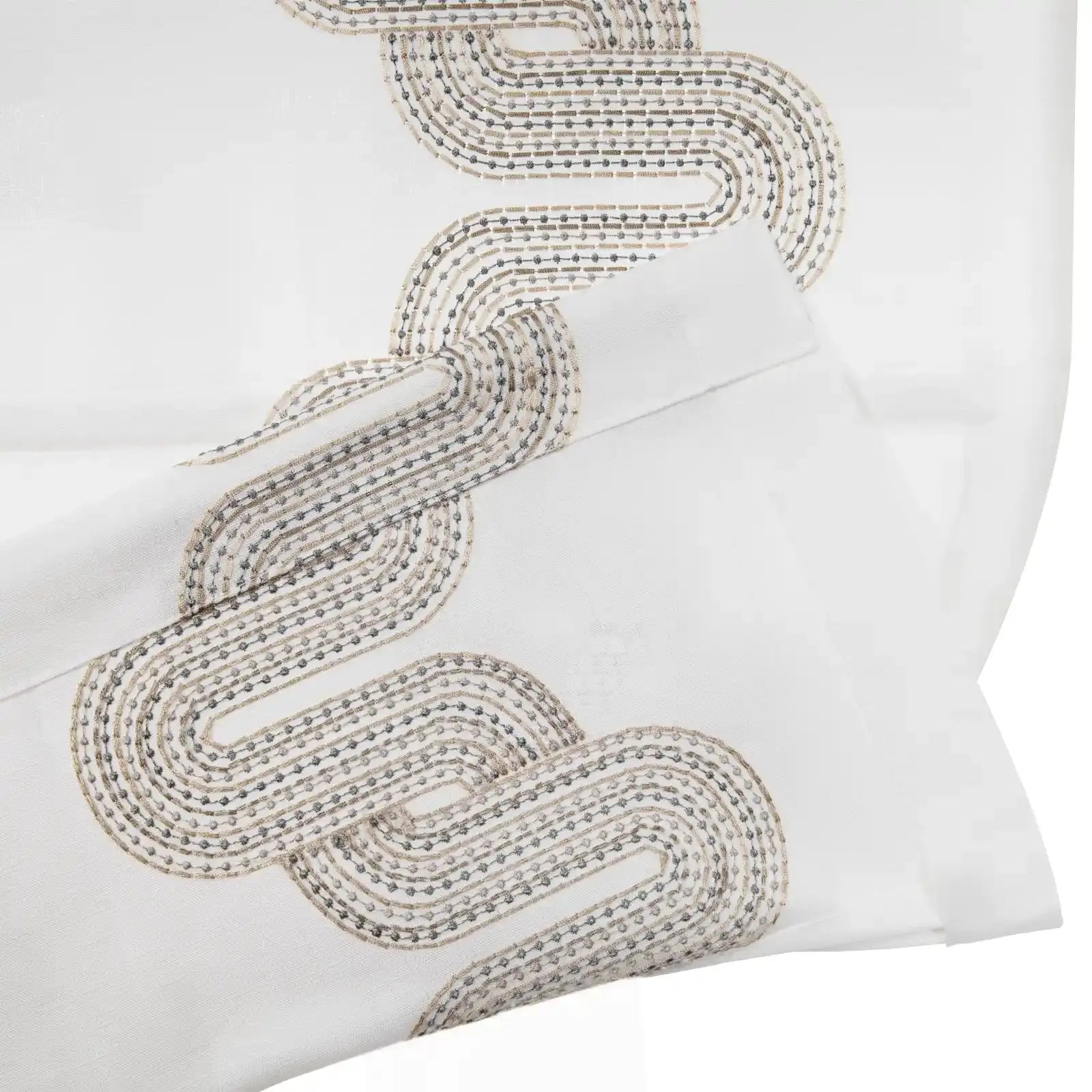 Linnea Linen Cotton Embroidered Roman Shade Cordless -TWOPAGES