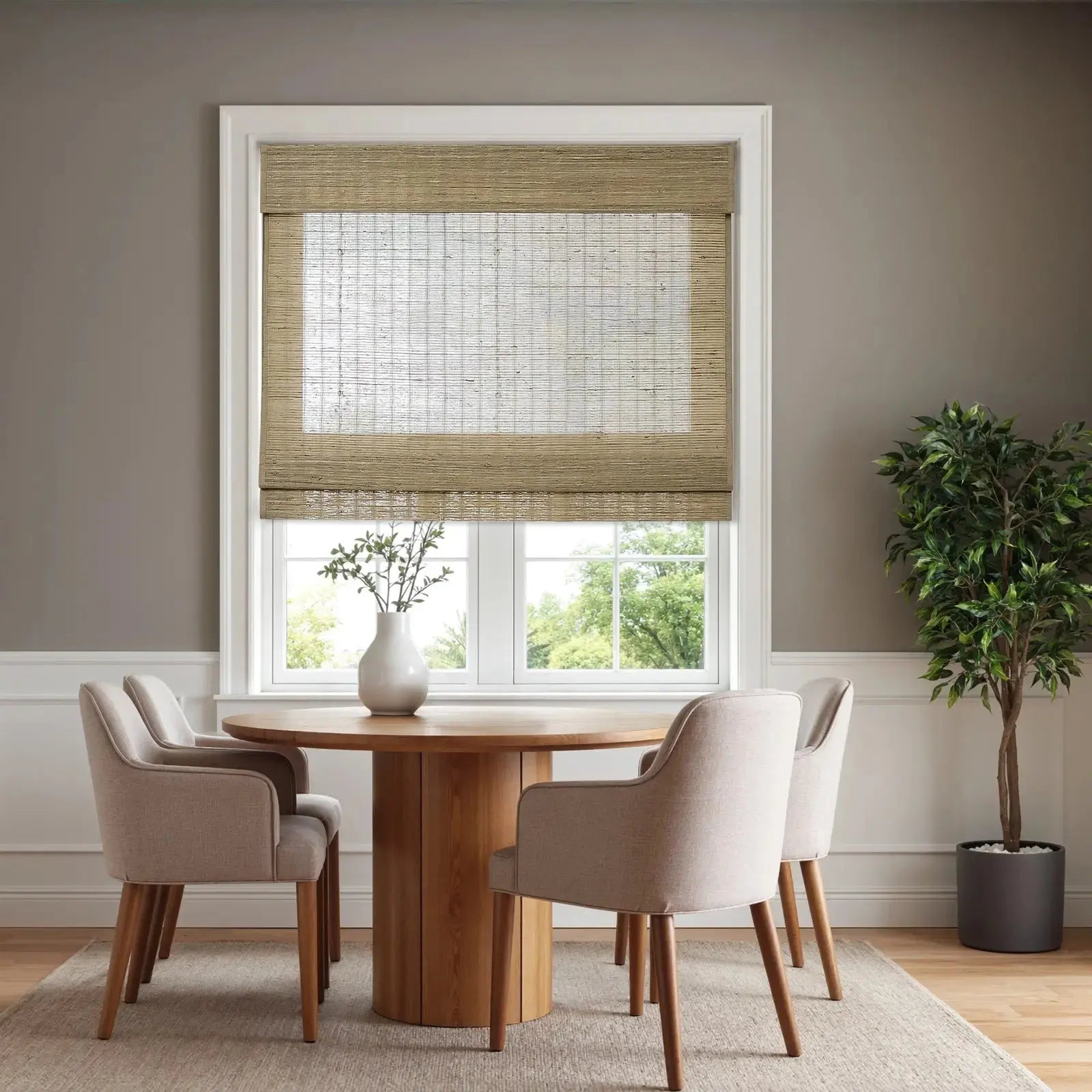 Rae Natural Ramie Jute Woven Wood Shades - Series M -TWOPAGES CURTAINS
