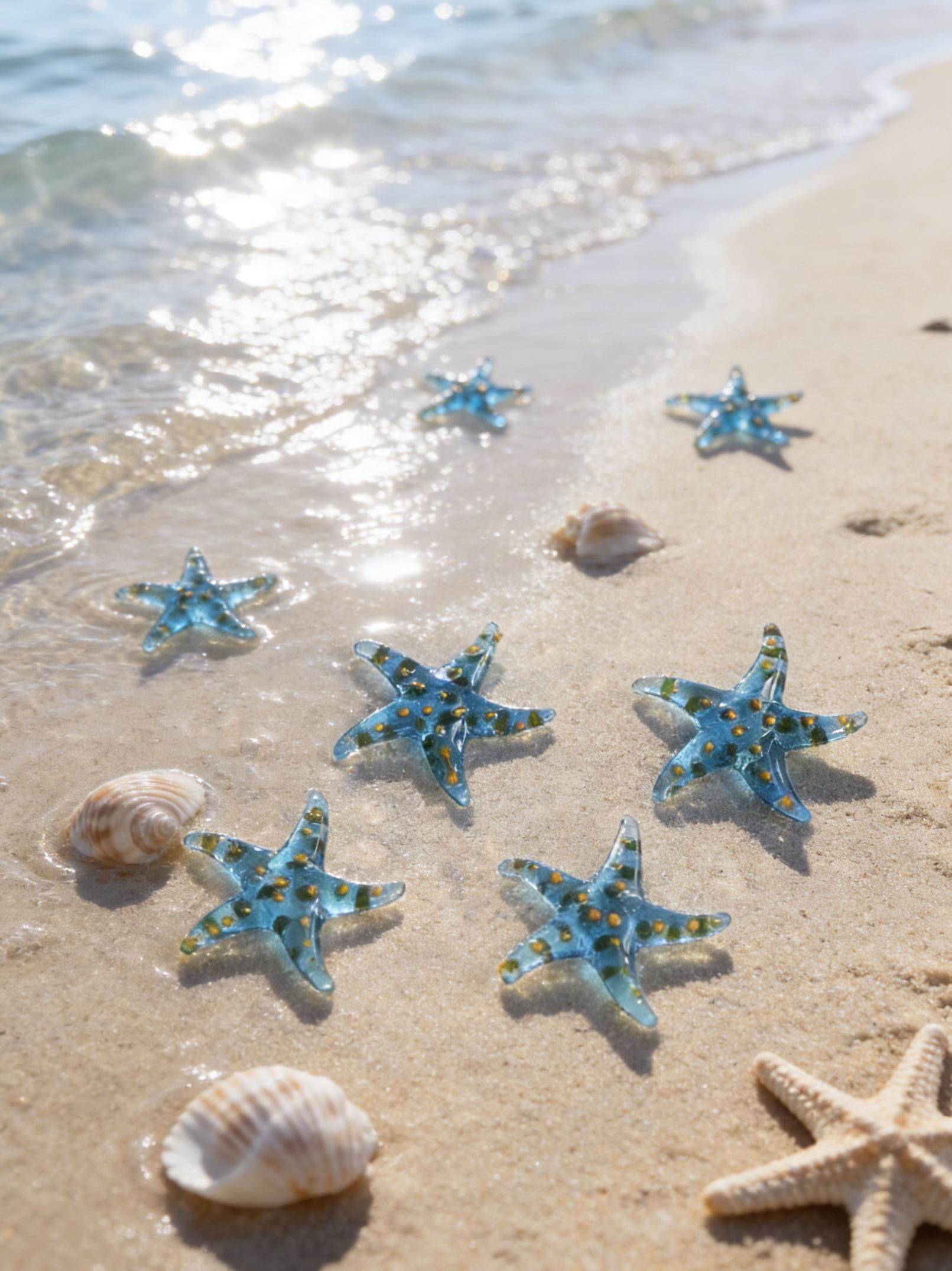 Handmade Glass Sea Star Figurine Ocean Animal Home Decor
