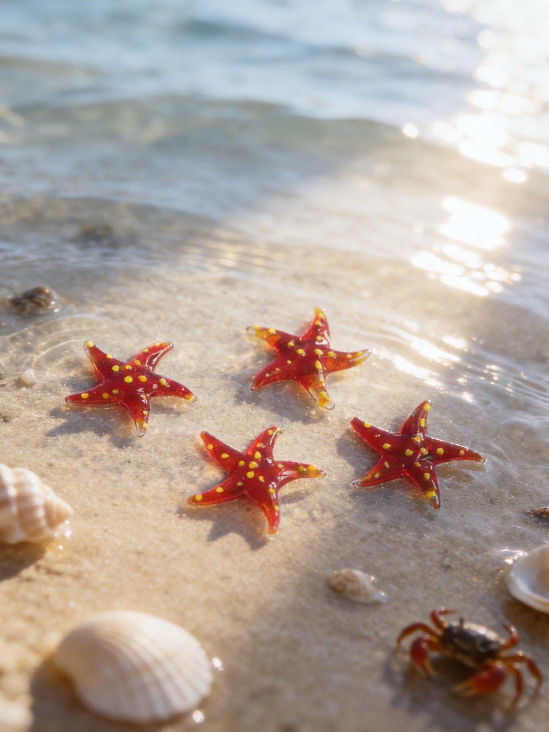 Handmade Glass Sea Star Figurine Ocean Animal Home Decor