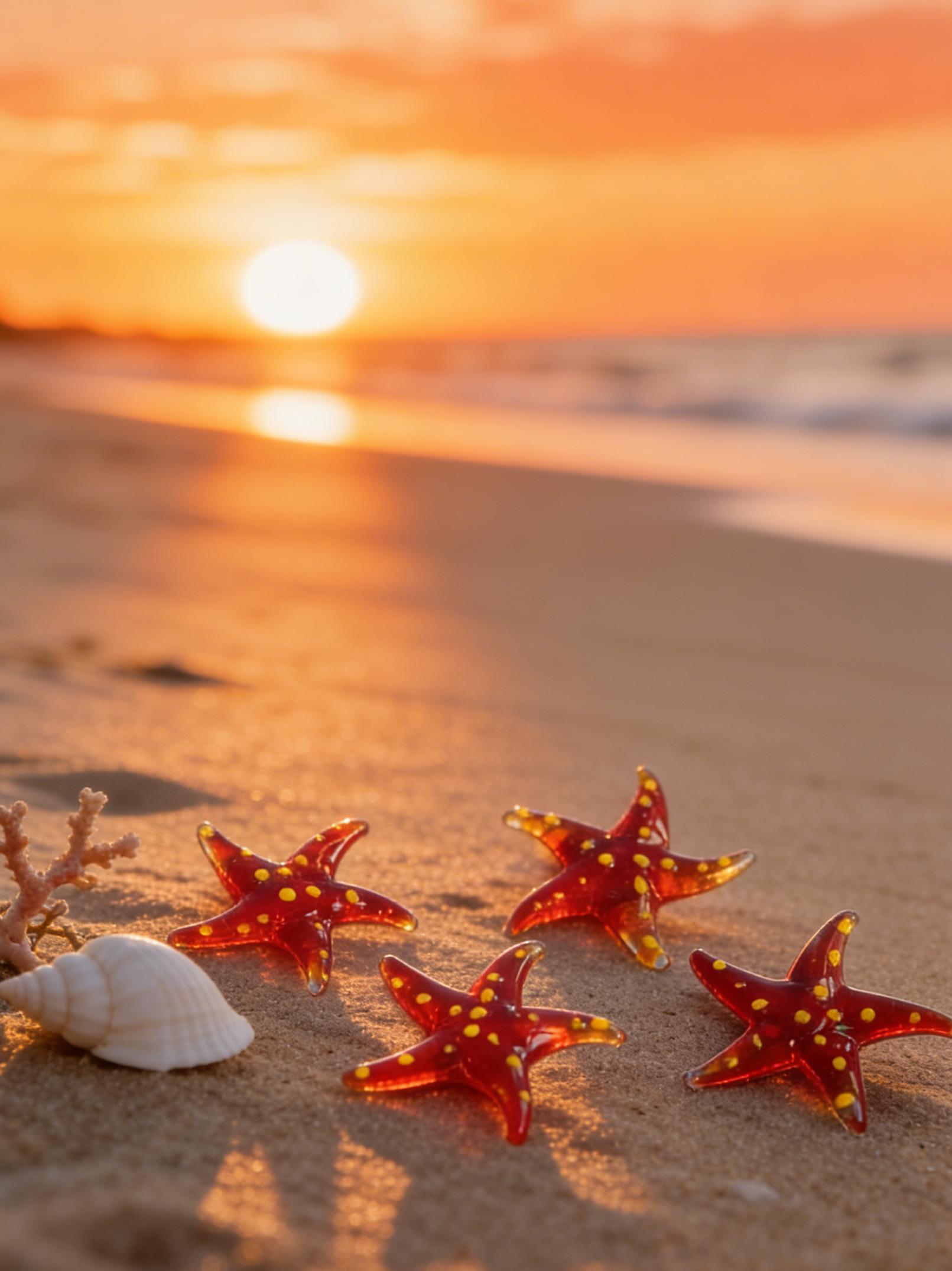 Handmade Glass Sea Star Figurine Ocean Animal Home Decor