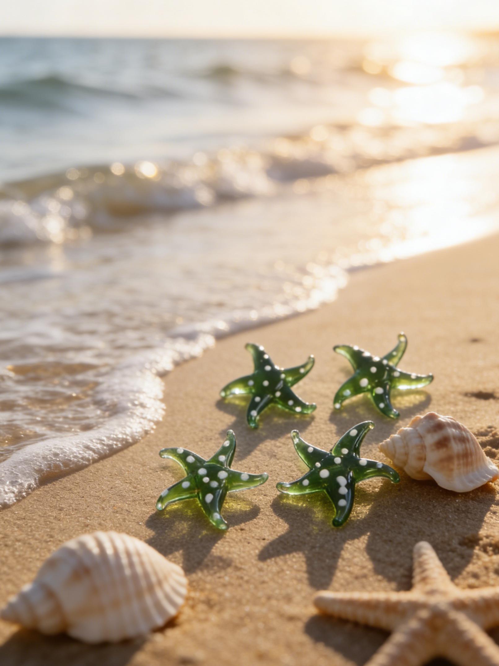 Handmade Glass Sea Star Figurine Ocean Animal Home Decor