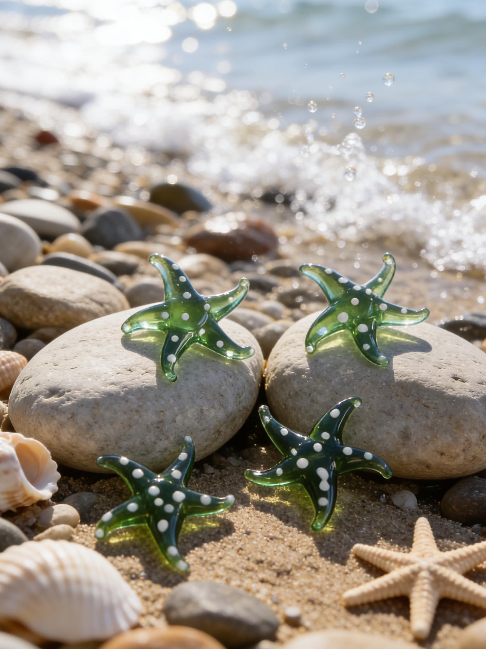 Handmade Glass Sea Star Figurine Ocean Animal Home Decor