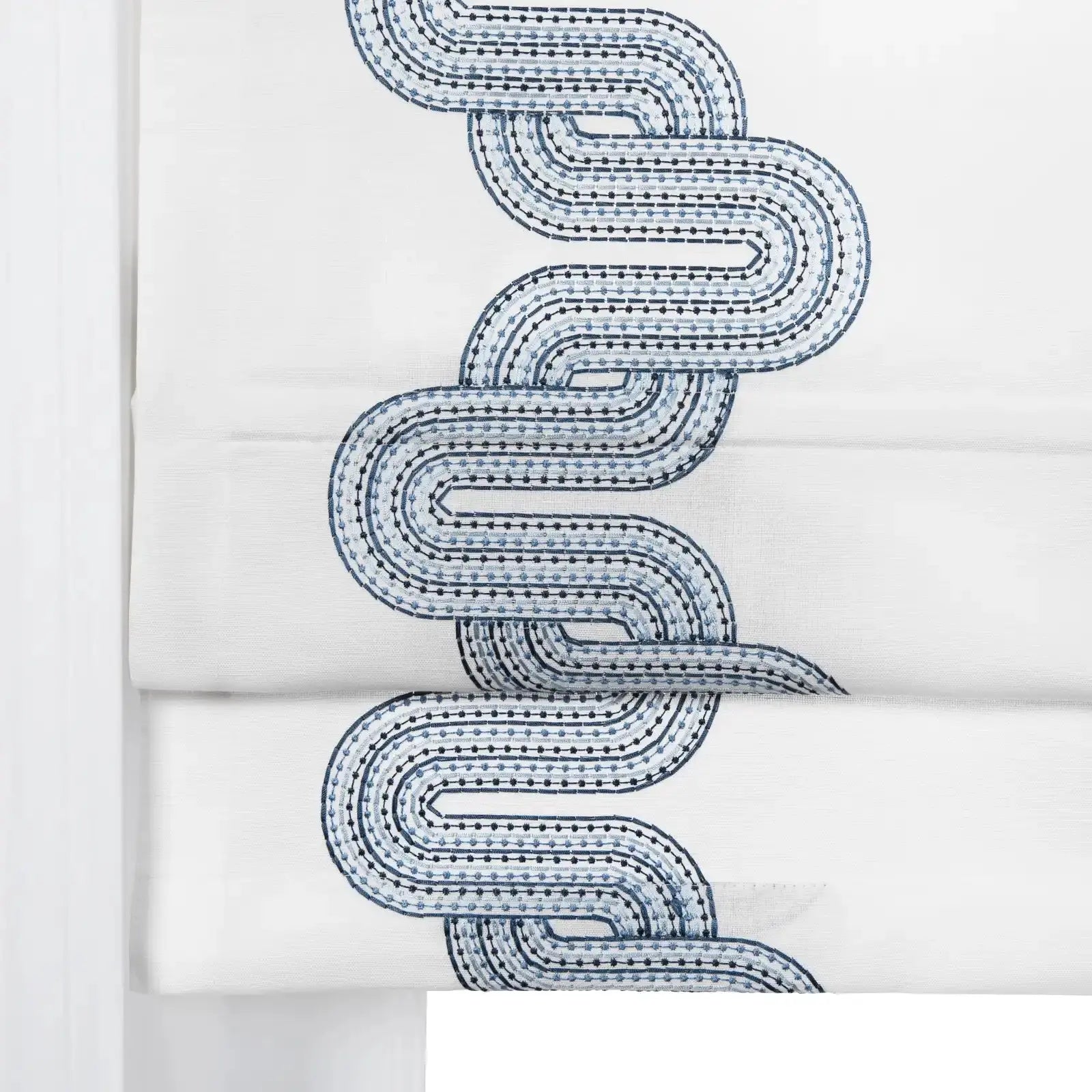 Linnea Linen Cotton Embroidered Roman Shade Cordless -TWOPAGES