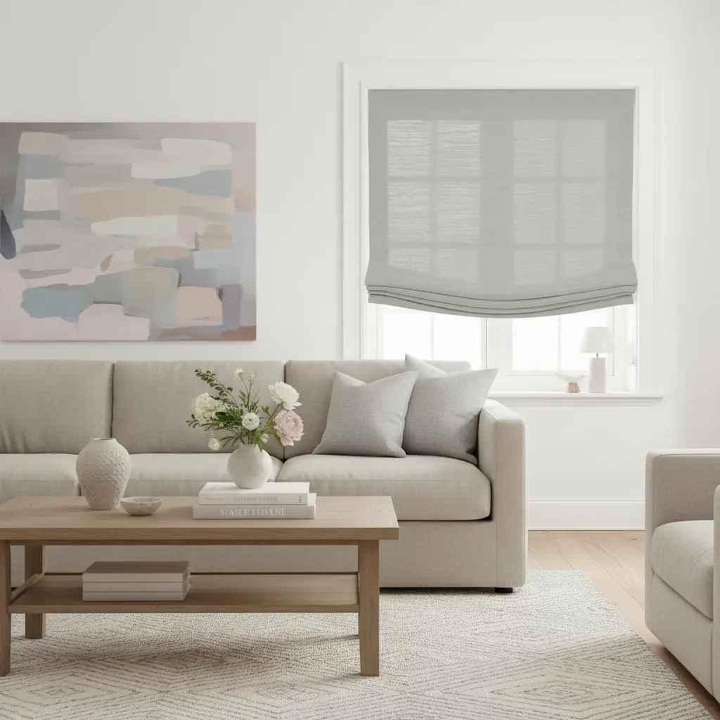 Custom Relaxed Roman Shades Cord Lift- -TWOPAGES