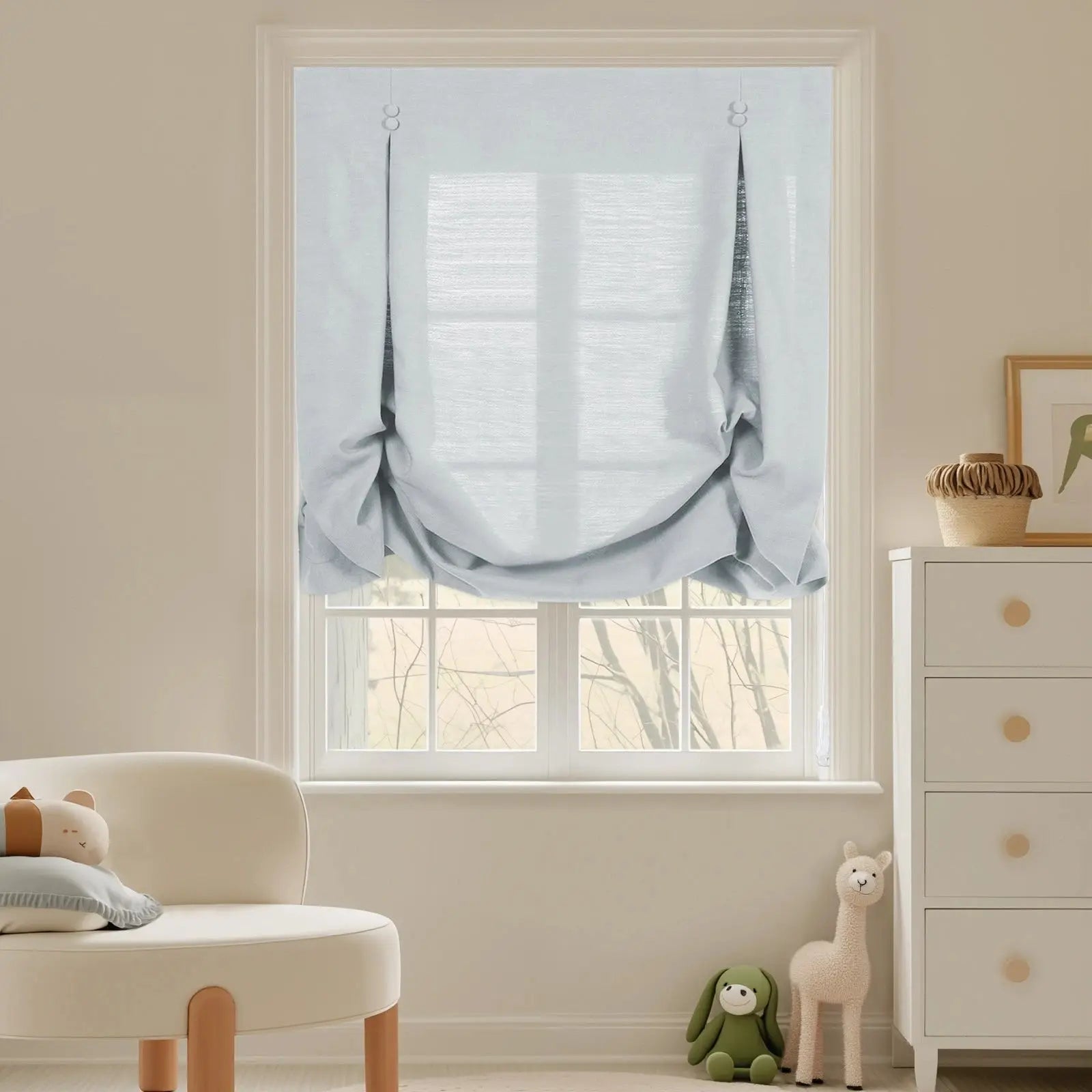 Custom Relaxed Roman Shades Cord Lift- -TWOPAGES
