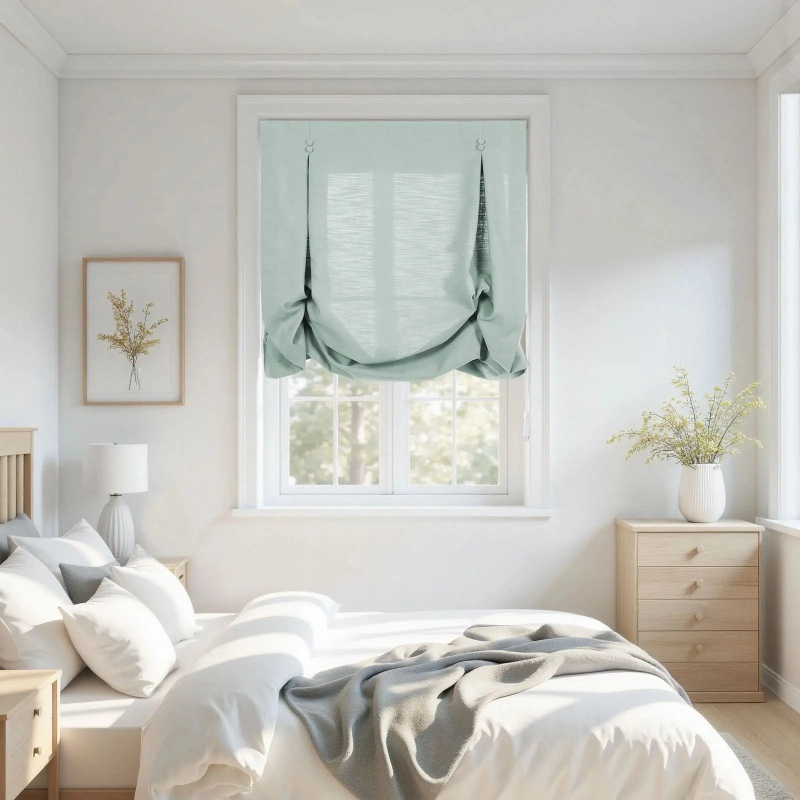 Custom Relaxed Roman Shades Cord Lift- -TWOPAGES
