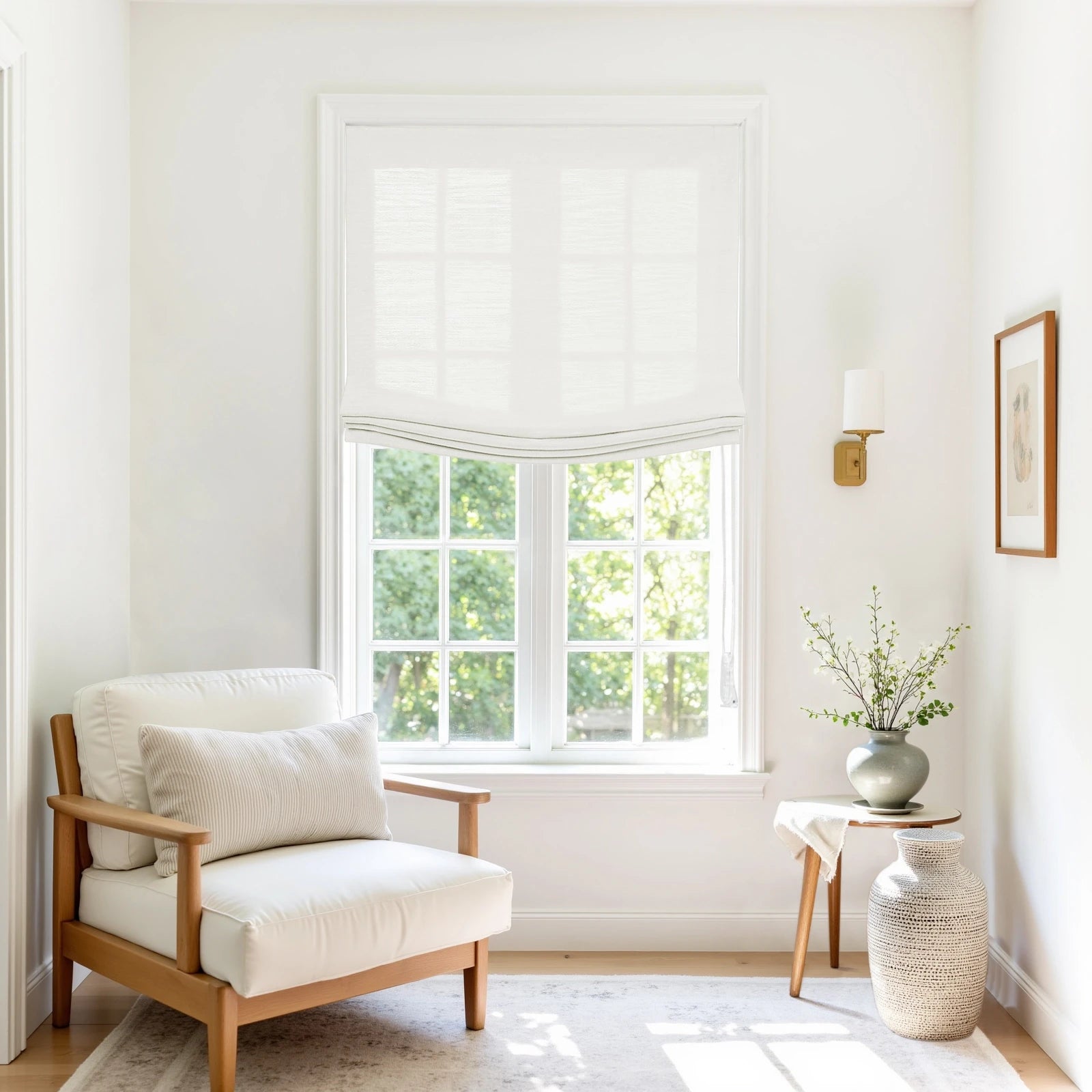 Custom Relaxed Roman Shades Cord Lift