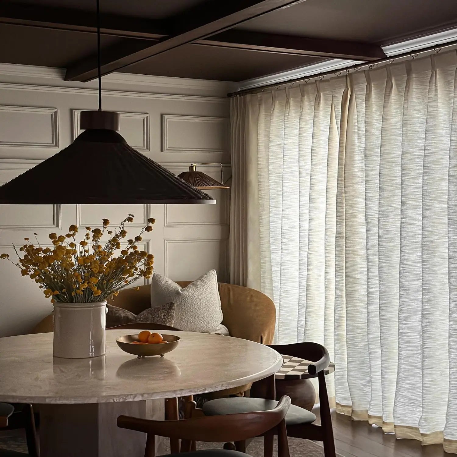 Cloe cotton blend pleated drapery for stylish insulated room design