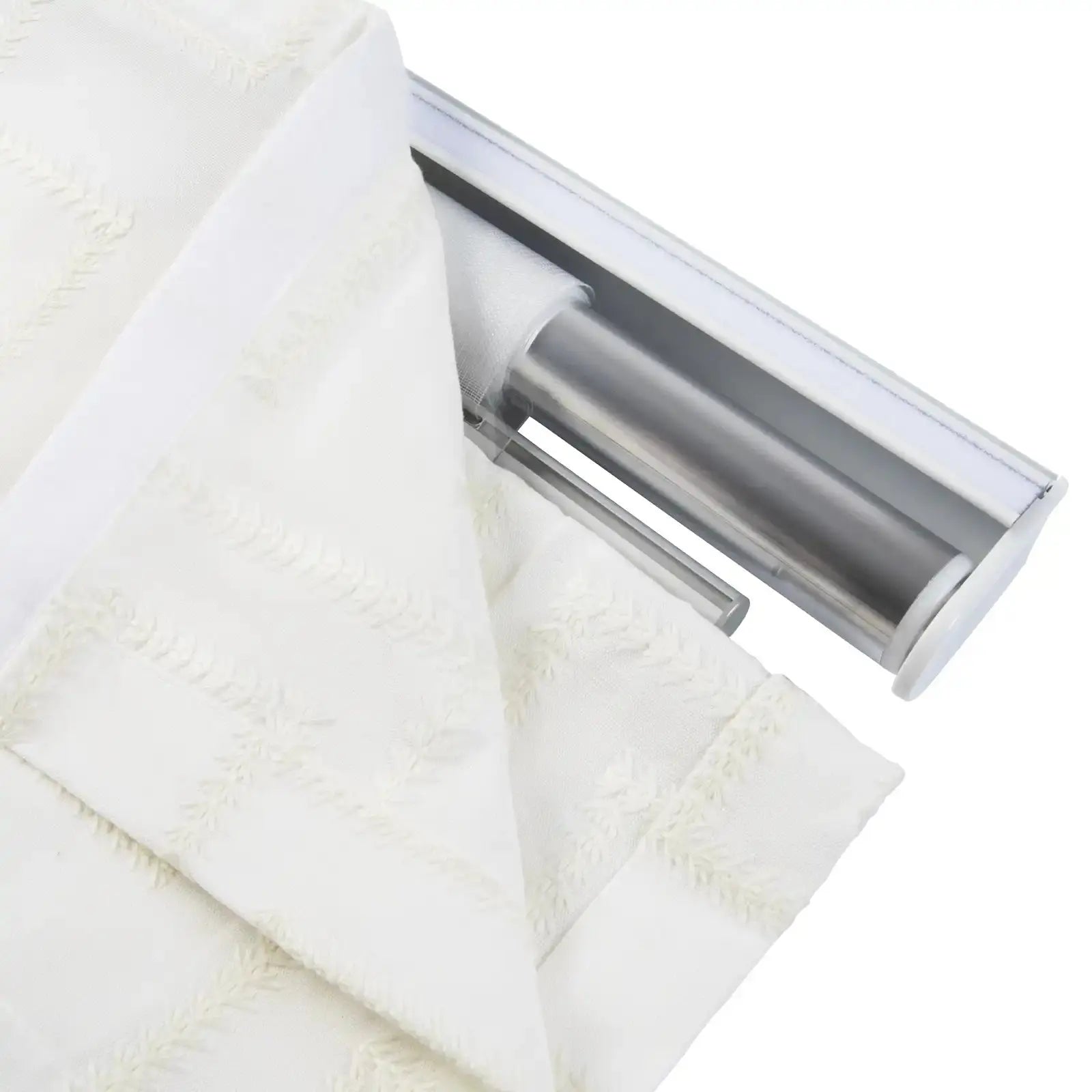 Linnea Linen Cotton Embroidered Roman Shade Cordless -TWOPAGES