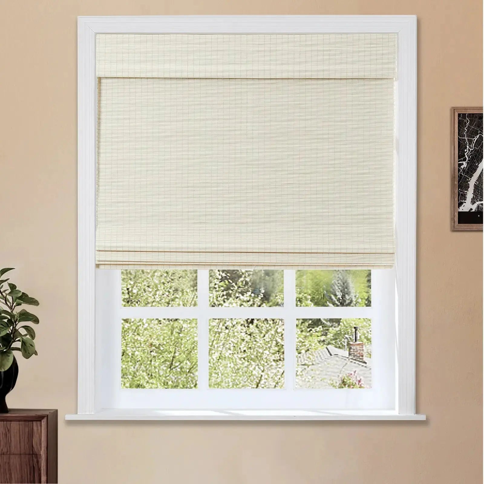 Sybil Bamboo Roman Shade Cordless TWOPAGES CURTAINS