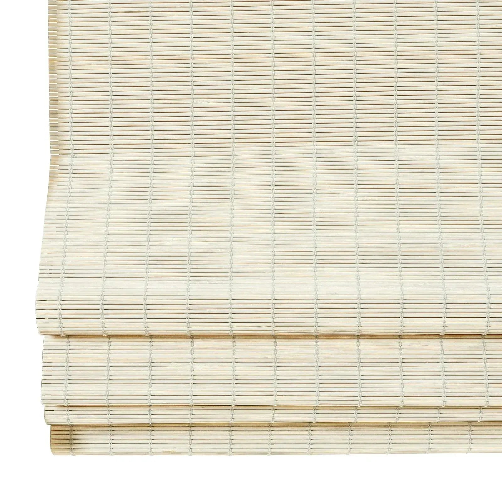 Sybil Bamboo Roman Shade - Ivory White TWOPAGES CURTAINS