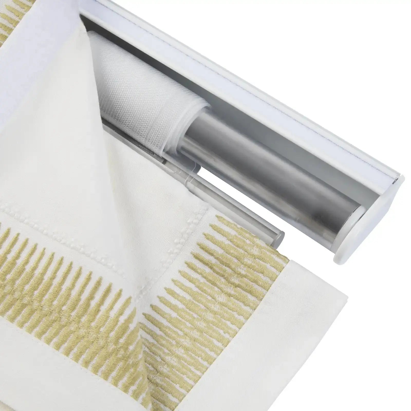 Linnea Linen Cotton Embroidered Roman Shade Cordless -TWOPAGES